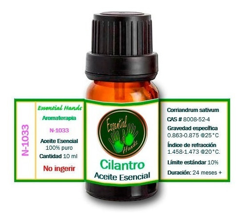 Imagen 1 de 2 de Cilantro 10 Ml - Aceite Esencial - Aromaterapia