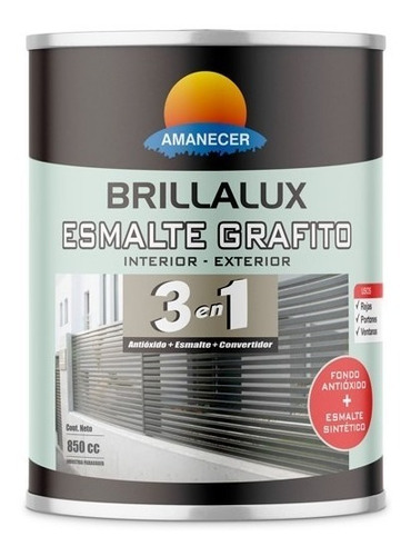 Esmalte Grafito Brillalux (3 En 1) 0,85 L  | Amanecer