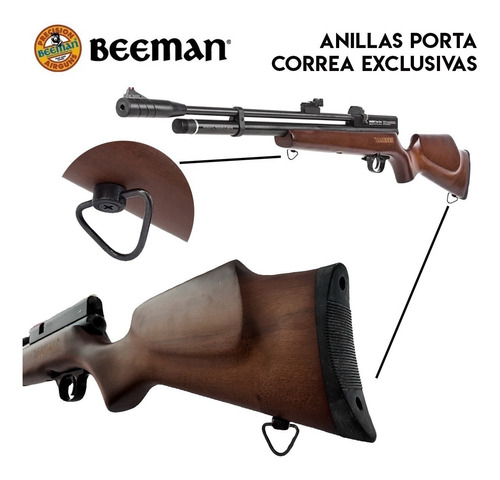 Imagen 3 de 10 de Rifle Pcp Beeman Chief Ii Multishot 5,5 Mm Inflador Pcp