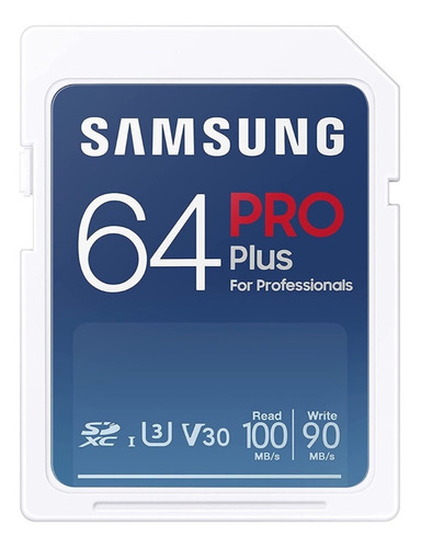 Memoria Samsung 64gb Pro Plus Uhs-i Sdxc 100 Mb/s V30 4k