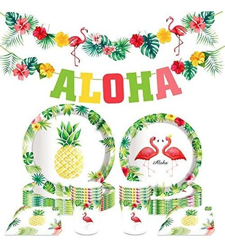 Jevenis 33 Pcs Aloha Party Supplies Luau Party Ch6qy