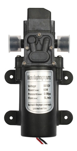 Bomba De Agua De Diafragma 1/2 Interfaz 60w 5 L/min Dc 12 V Color Negro