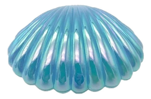 Conchas Plástico Perolizadas Ariel P/lembrancinhas Azul C/6