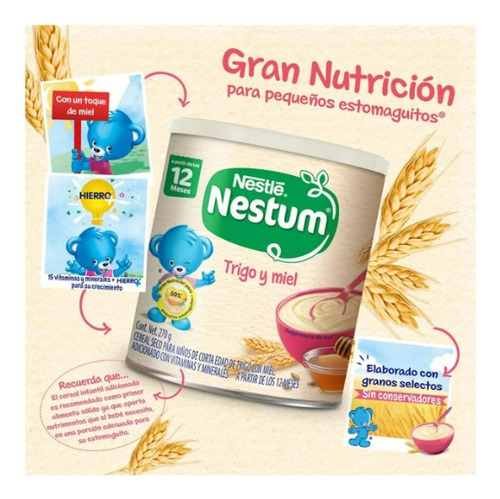 Cereal Infantil Nestum Etapa 4 Trigo Con Miel Lata 270g