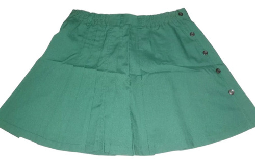 Pollera Tableada Hockey, Colegial, Color Verde Tela Arciel 