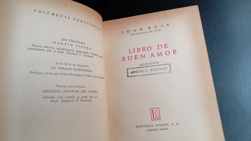 Libro De Buen Amor Selección Juan Ruiz Arcipreste Hita 1941 (Usado)