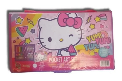 Estuche Hello Kitty 40 Pzs Set Colores , Crayones Plumones