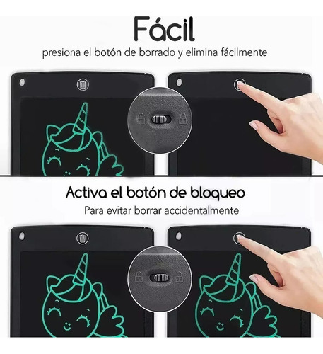 2 Pzas Pizarras Mágicas Lcd For Niños 8.5in Multicolor