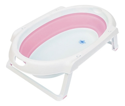 Bañera Para Bebe Carestino Plegable Rosa Con Soporte