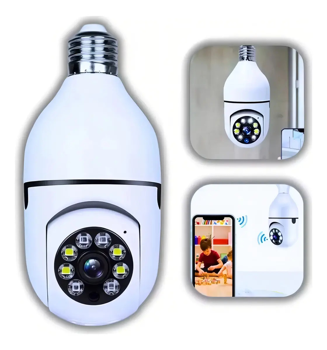 Câmera Lâmpada B-MAX Wifi 360º Infravermelho IP44 1080p Segurança