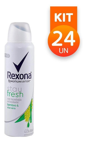 Kit 24 Desodorantes Aerosol Rexona Stay Fresh Bamboo 90g