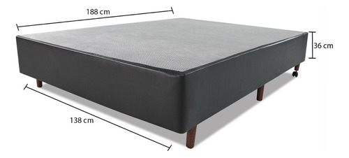 Base Para Box Sommier Casal 138x188x36cm Courvin Preto