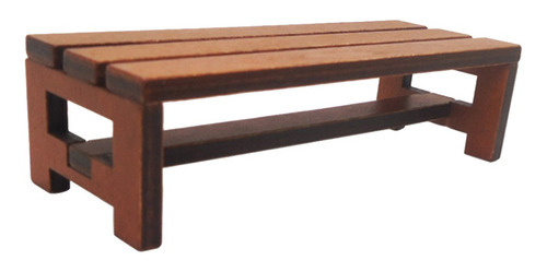 Miniature Dollhouse, Simple Mini Wooden Bench Dollhouse