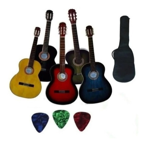 Combo Guitarra Criolla Clasica Funda Puas