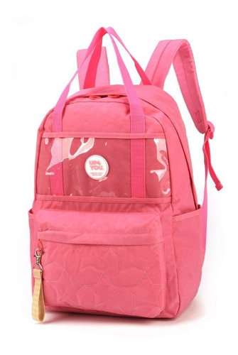 Mochila De Costas Feminina Juvenil By Up4you Ref.48975 Cor Salmão