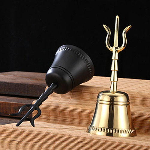 Sino De Chamada De Mão Objetos Rituais Portáteis Preto