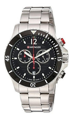 Chrono Cuarzo Suizo-reloj Wenger Hombres De Seaforce Con Cor