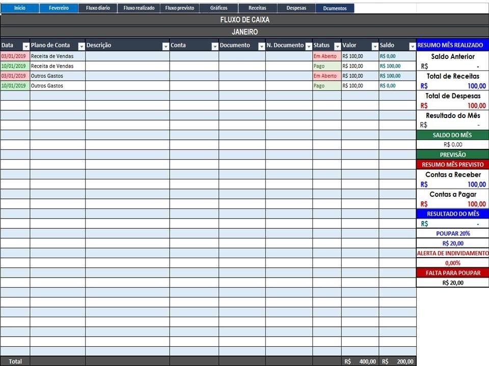 Planilha Fluxo De Caixa Simplificado Excel Easy Vrogue