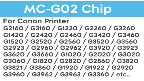 Chip Compativel Tanque Manutenção Canon Mc-g02 G3160 G2160