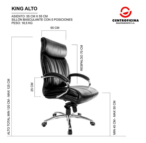 Imagen 4 de 9 de Sillon Ejecutivo Oficina Escritorio Premium - Silla King