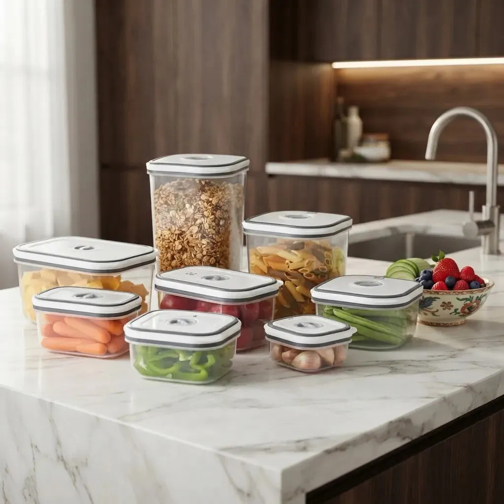 Potes Herméticos Electrolux Kit Com  8 Transparente Com Tampa Branca Porta Mantimentos E Alimentos Branco