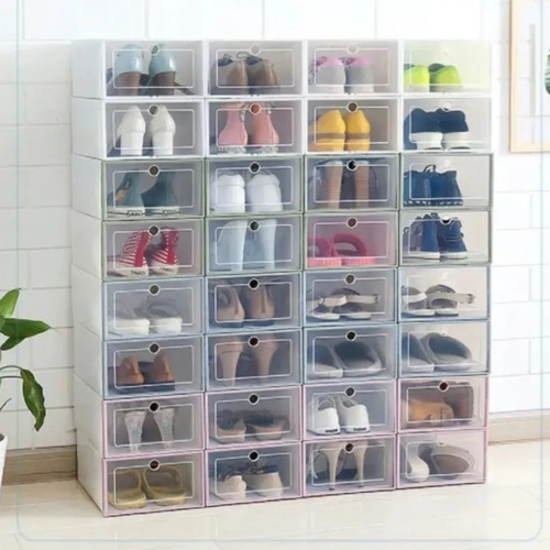 Imagen 2 de 7 de Pack 6 Caja Para Zapatos Organizador Armarble Apilable