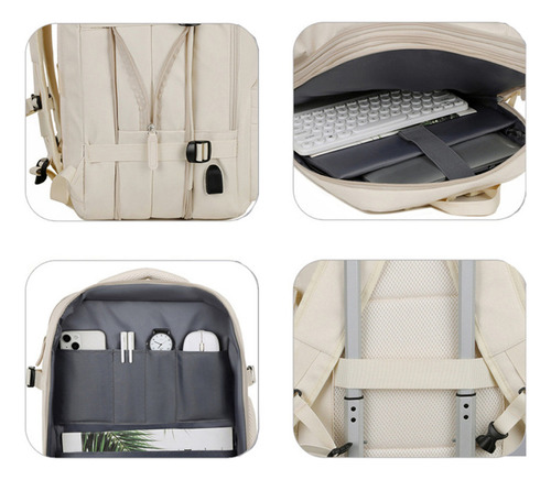 Mochila De Viaje Expandible 39 L Off White Titanfit