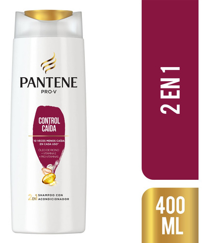 Shampoo Pantene 2 En 1 Control Caída 400ml