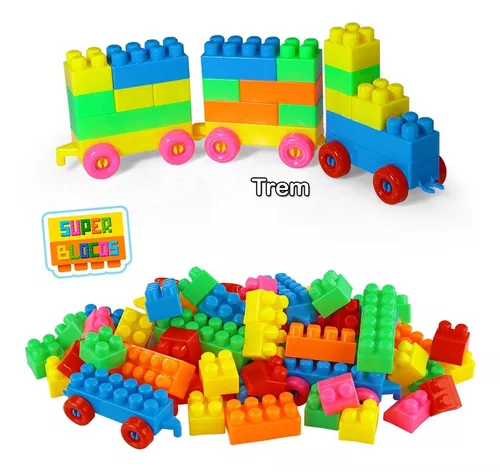 Blocos de Montar Infantil 84 peças Super Blocos Brinquedo