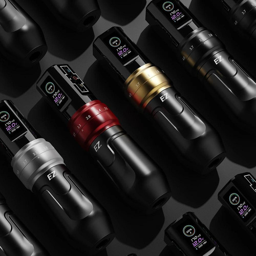 EZ P3 pro stroke ajustable máquina de tatuaje negro mate 2 baterias