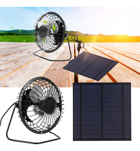 Mini Panel Solar De 5w Con Ventilador De Refrigeración Portá