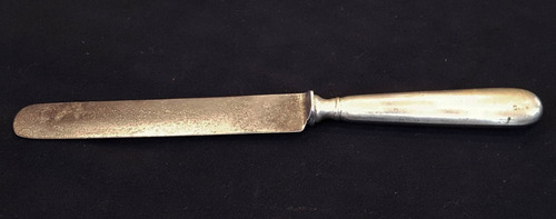 Antiguo Cuchillo De Acero Carbonado, Mango De Alpaca. 24141