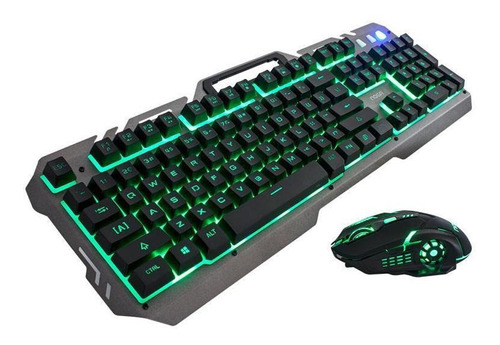 Kit de teclado y mouse gamer Noga NKB-96 Inglés US de color negro