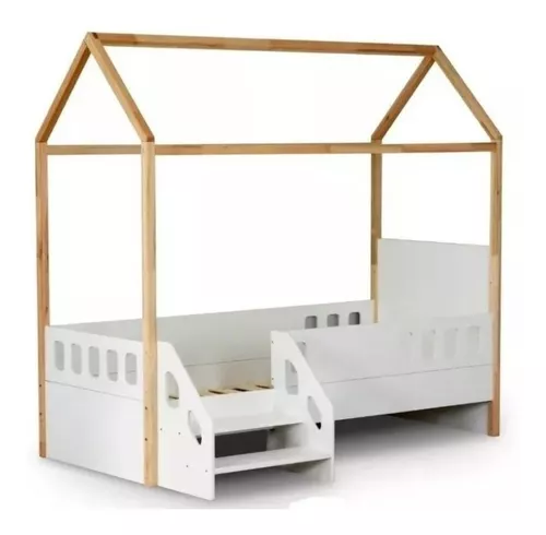 Cama Casita Montessori Paraíso con Baranda