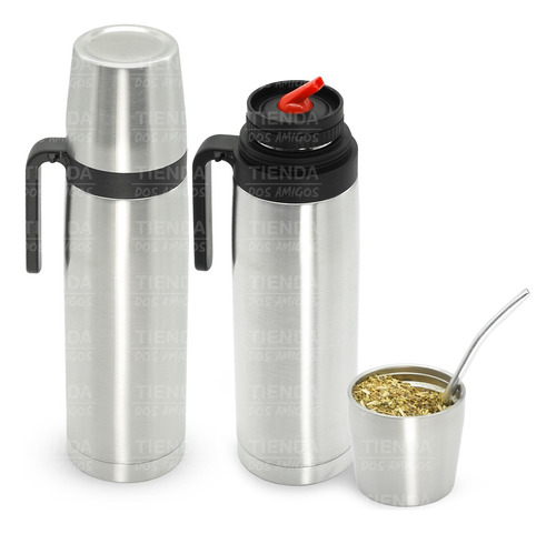 Termo 1 Litro Acero Inox Calidad Premium + Regalo Combo