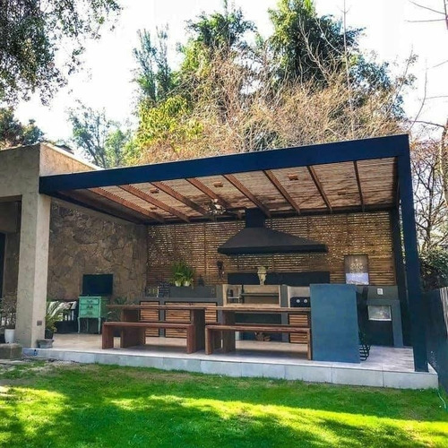 Quincho Modular Estructura Hierro Y Madera 3x3