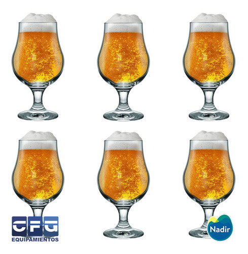 Copa Vidrio Cerveza Dublin Tulipa 400 Ml Nadir X 6 Un Oferta