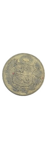 Moneda De 1/2 Sol Peruano, Año 1944. (Usado)