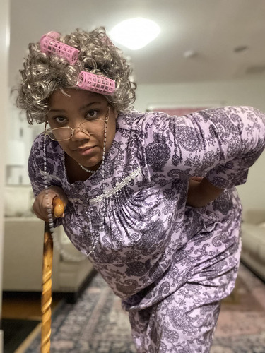 Peluca De Disfraz Faybox Old Lady Para Mujer 100 Días De Esc