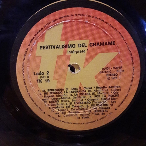 Sin Tapa Disco Festivalisimo Del Chamame Almiron Osuna F0