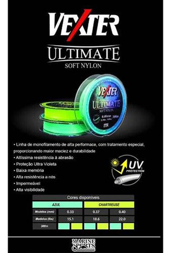 Imagem 2 de 2 de Linha De Pesca Monofilamento Vexter Ultimate Soft 300m Nylon