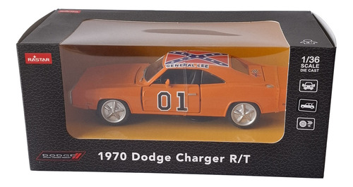 Dodge Charger R/t 1970 Custom General Lee Dukes Hazzard 1/36 Color Naranja