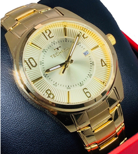 Relogio Masculino Technos Classic Steel Dourado + Carteira