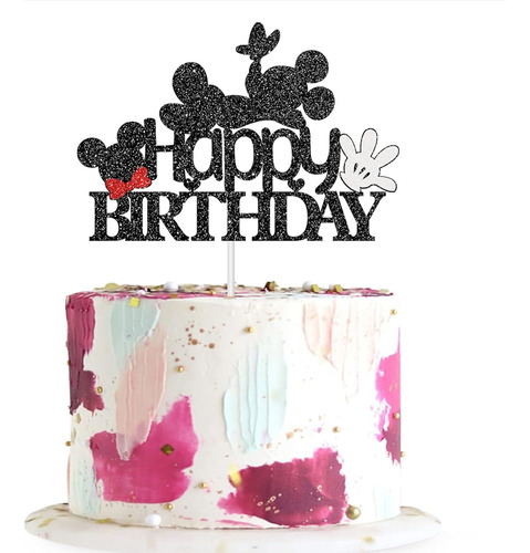 Dalaber Mickey Mouse Happy Birthday Cake Topper - Cartoon Bi