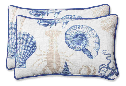 Pillow Perfect Outdoor Sea Life - Juego De 2 Almohadas Recta