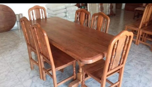 Mesa De Algarrobo 1;80 Mts Con 6 Sillas