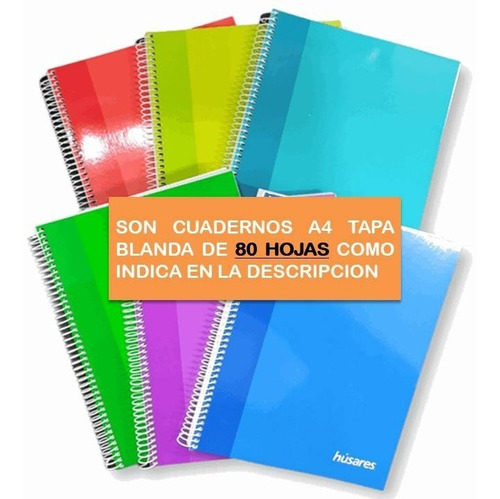 Cuaderno Universitario Espiral Husares Avon Cuadriculado 84h