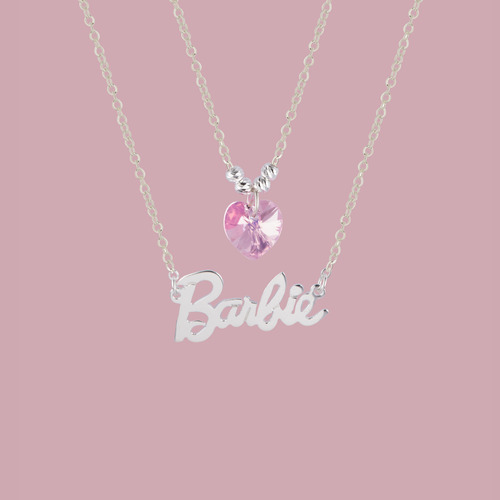 Collar Barbie Cristal Swarovski De Plata .925 Dos Niveles
