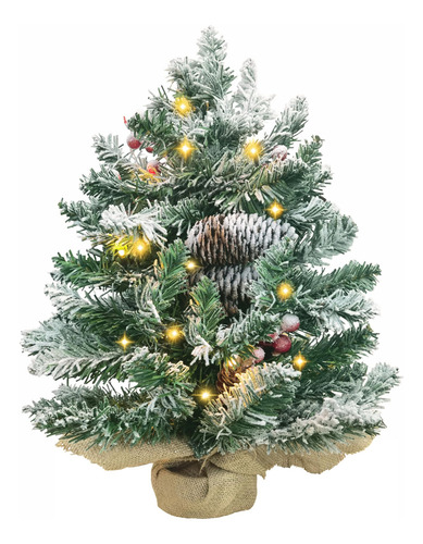 Mini Árbol De Navidad Preiluminado 50 Cm Decorado Con Luces