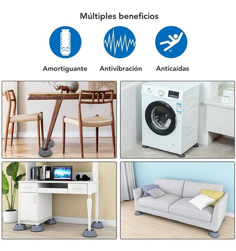 Imagen 3 de 8 de Almohadilla Base Soporte Para Muebles Lavadora Antivibracion